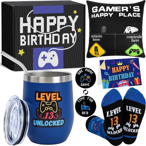 Festivora 13 Year Old Boy Birthday Gift Ideas Funny Gamer Birthday Gift Set for 13th Boys Thirteen Years Old Gamepad Gifts Ideas for Boys Son Grandson Nephew Friend Video Game Lovers