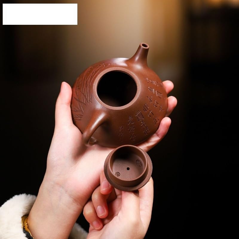Czajnik do herbaty 180 ml Fioletowy gliniany czajnik, ręcznie robiony czajnik do herbaty, czajnik Zisha, zestaw do herbaty Cha, chiński czajniczek do kuchenki