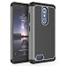 ZTE Zmax Pro Case, ZTE Carry Case, SYONER [Shockproof] Hybrid Rubber Dual Layer Defender Phone Case Cover for ZTE Z981 [Gray/Black]