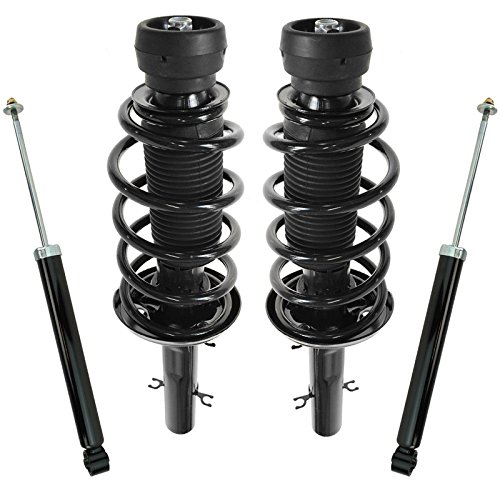 Image of TRQ Front and Rear Complete Strut Assembly & Shock Absorber Kit Complete Strut & Coil Spring Assembly Compatible with 1998-2010 Volkswagen Beetle 2000-2005 Golf Jetta