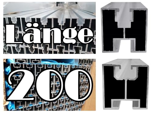 NIBLO Solar Schiene Solarprofil Montagesystem Aluminiumprofil PV Anlage Nut 8 10 40 Dachhalterungen 0% §12Abs.3UStG Solarmodule Solarpanel Befestigungssystem Dachmontage Modulträger - 200cm