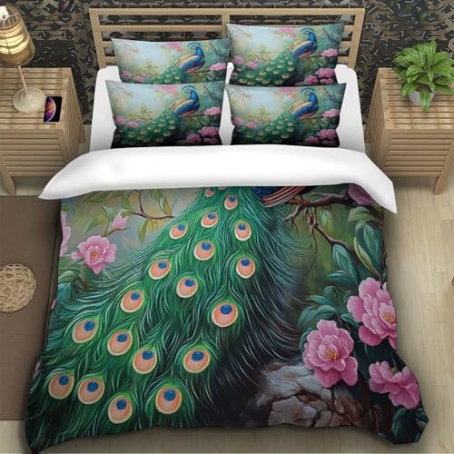 Housse de couette paon contre les draps lourds et difficiles - 5