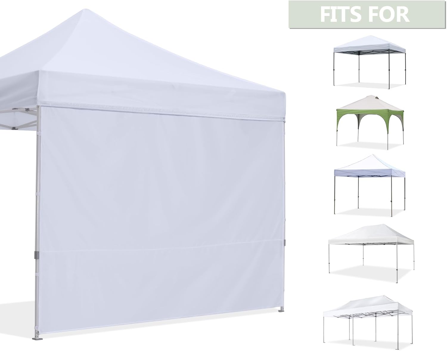 HLong Canopy Tent Sidewall Panel for 10x20 Pop-Up Canopy, 1 Piece, White
