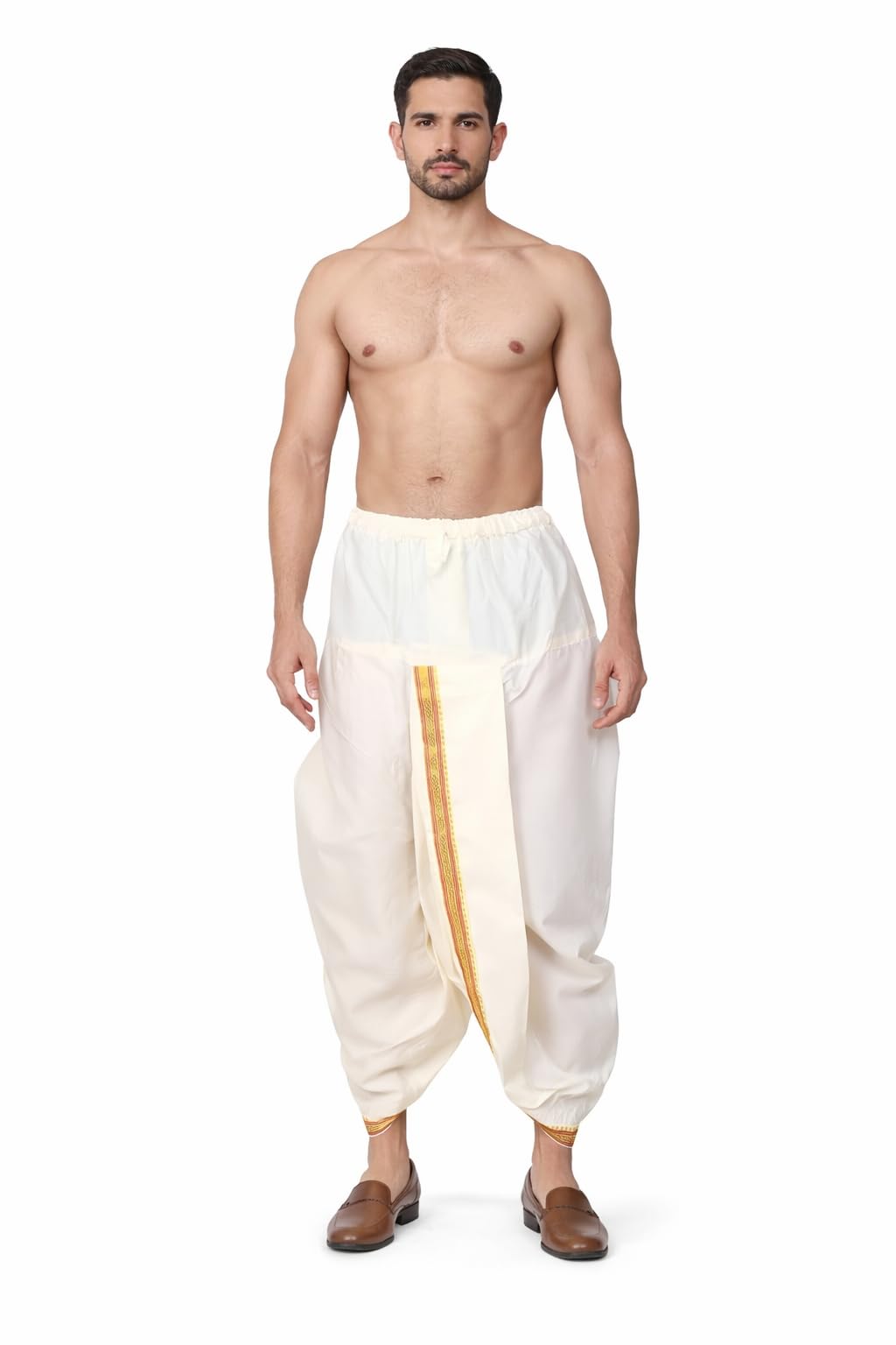 shomyra creations Readymade Elastic Silk Dhoti for men, Free Size, Ready to wear Dhoti-picture-37