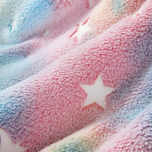 Cosusket DK-KE-164 Glow In The Dark Blanket For Kids, Unicorn Luminous Birthday Super Soft Fuzzy Plush Sherpa Furry Fleece Multicolor Throw Blanket 50 Inchx60 Inch Boys Girls Gifts thumb #6