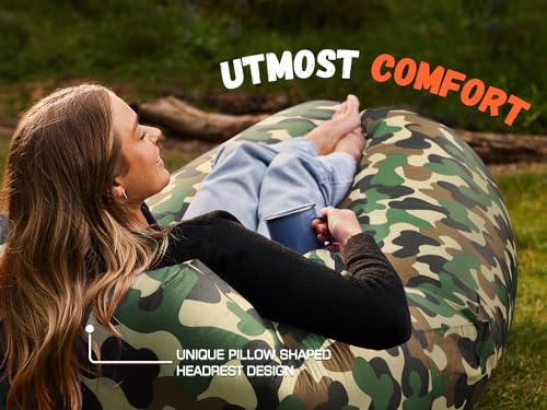 Image of WEKAPO Inflatable Sun Lounger, Air Sofa, Hammock, Portable, Waterproof and Leak-Proof, Ideal for Backyard, Beach, Travel, Camping, Picnics and Music Festivals