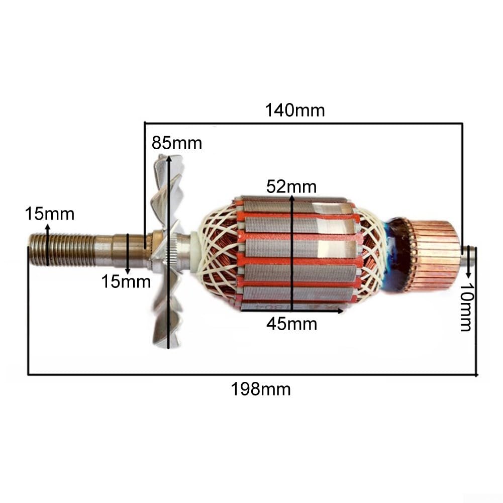 Rotor Motor Cobre 198x85mm para Sierra Metal