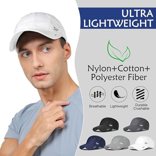 AYPOW 2-Pcs Gorra de Béisbol de Secado Rápido Transpirable, Hombres Mujeres Moda Ligera Plegable Sombreros de Sol para Deportes Al Aire Libre, Ajustable Gorro de Béisbol para Correr Senderismo, Unisex - imagen 2