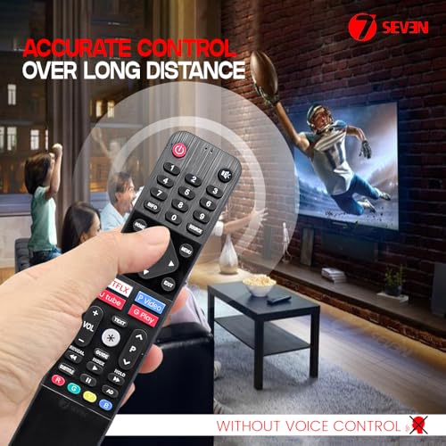 Image of 7SEVEN Compatible with Nokia Tv Remote Control Original Suitable for Smart Android 4K LED UHD OLED HD Nokia Television with OTT Hotkeys - Infrared Non Voice Command Remote Control
