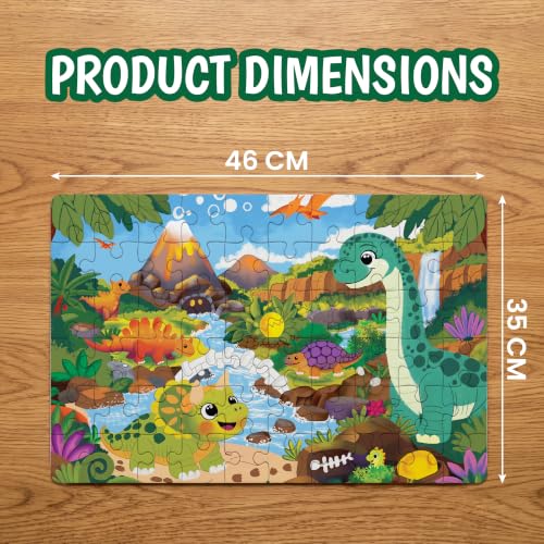 Image of The Curious Bees - Seek & Spot Puzzle & Game - Dino Puzzle | 60 Pieces + 10 Seek Cards | Gifts for Boys and Girls Ages 4-8 | BIS Approved | Made in India