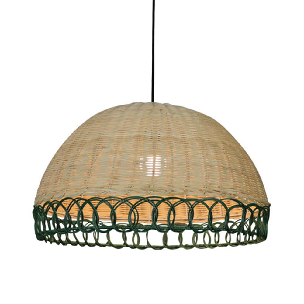 LYMSXAZOU Chinese Pastoral Pendant Lamp Shades, Rattan Chandelier Bamboo Wicker Handwoven Home Decor Lampshade Hanging Light Fixtures Restaurant Bar Bedroom Study Room