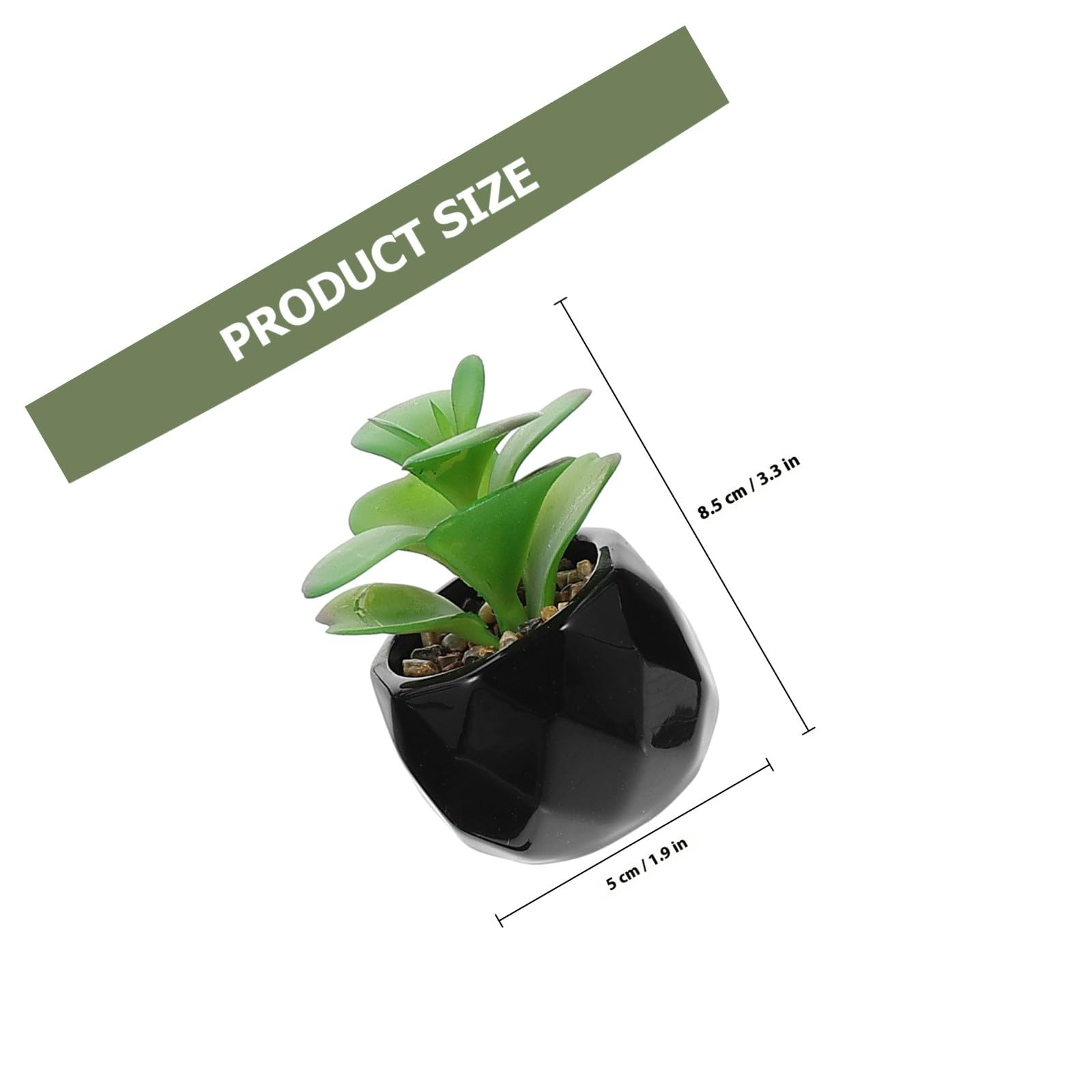 Homoyoyo Plante Ornementale Succulente en Pot, Lot de 4, Décoratif Noir