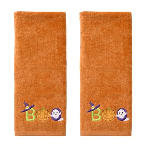 SKL Home Halloween Boo Handtuch-Set für Bad/Küche/Bar & Geschenk, Orange, 2 Stück – Ansicht 1