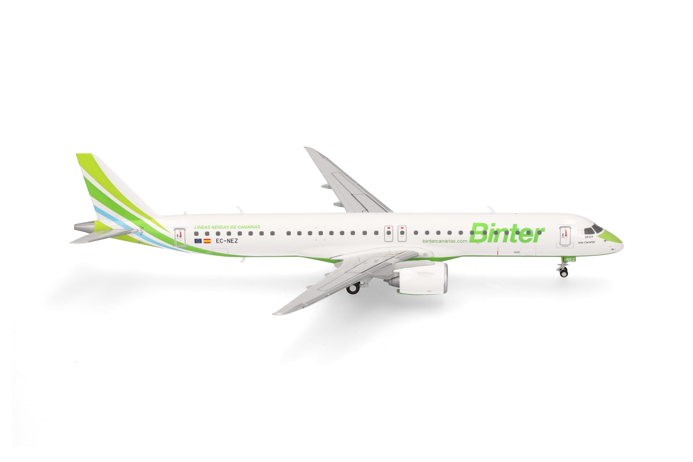 Herpa avión en Miniatura Binter Canarias Embraer E195-E2, Escala 1:200, artículo de colección, Modelo sin Base, plástico