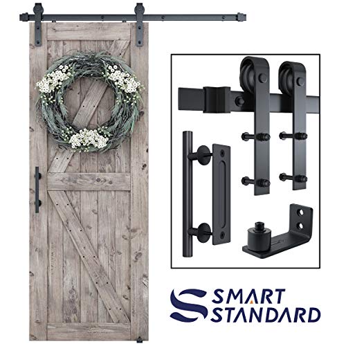 SMARTSTANDARD 5FT Sliding Barn Door Hardware Whole Kit