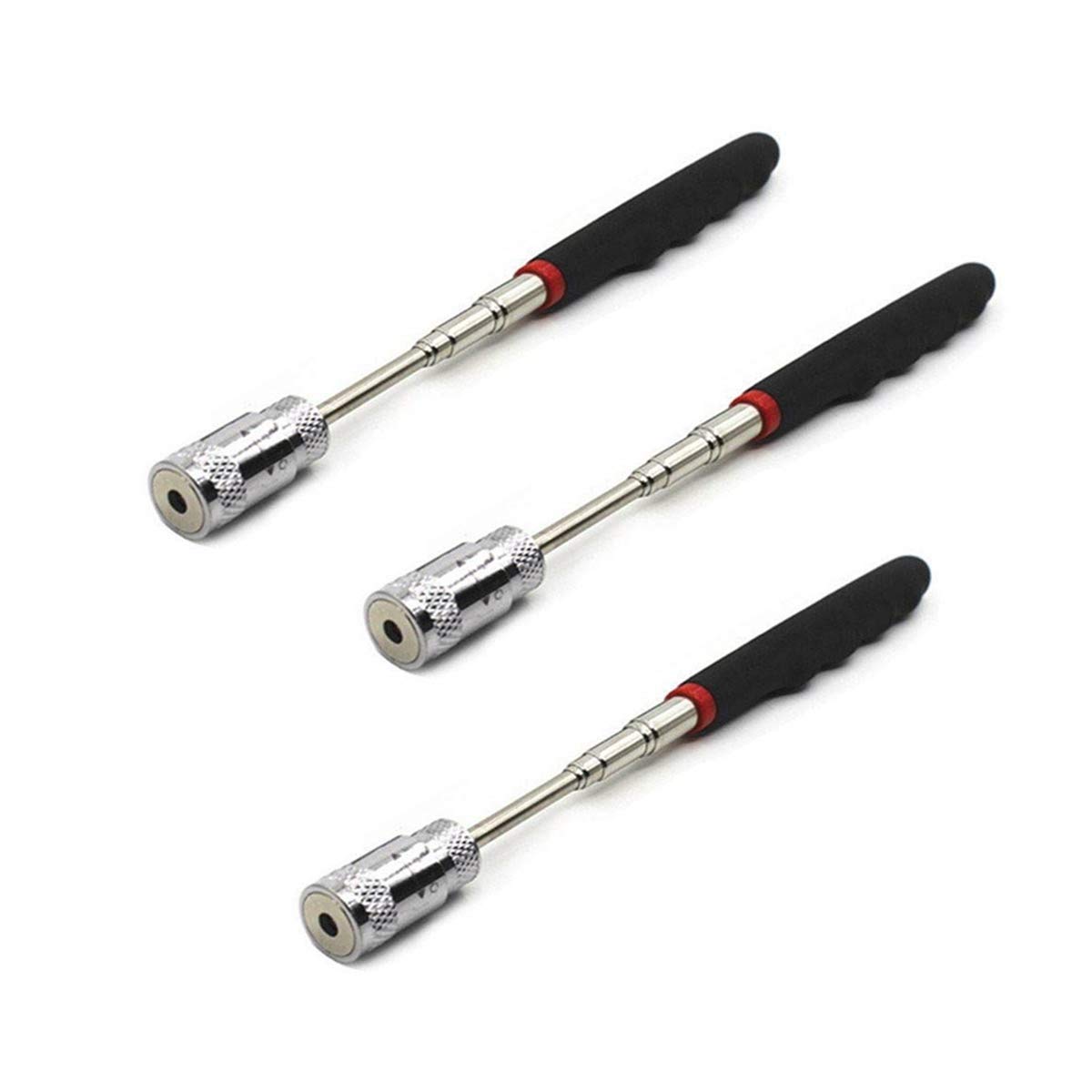 3 Pack Magnetic Extendable 31" inch Pick up Tool Retrieval Tool Telescoping Stainless Steel with LED Light, Finding Small Metal Items,Iron Nails Screws at Home, Garage, Yard and Office