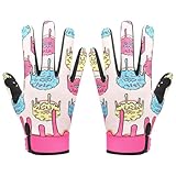 Obotsnoi タッチスクリーンサイクリンググローブ マウンテンバイク用 通気性のある生地と調節可能なリストストラップ