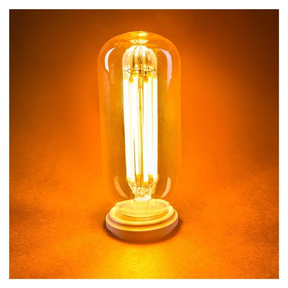 HHF Illuminazione Domestica, Confezione da 6/10, Lampadina LED a Tubo Lungo AC220V T45 6W E27 Lampada Tubolare a filamento dimmerabile Lampadario Illuminazione a Sospensione(T45LG 6PCS)