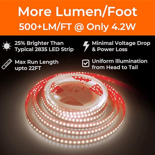 Tira de luces LED 4000K Kit 16.4FT 2835 500+lm/FT miniatura 4