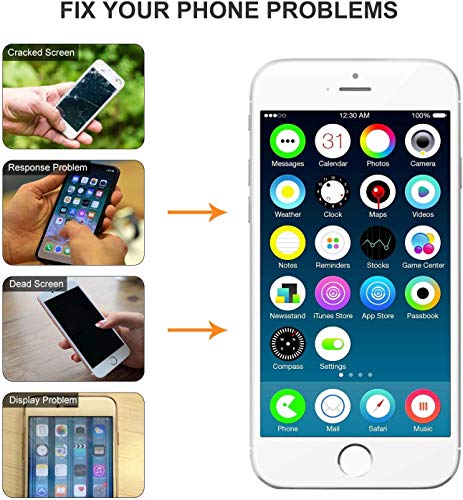 Compatible with iPhone 8 Plus Screen Replacement White Pre-Assembled LCD for iPhone 8 Plus Touch Screen Digitizer Full Assembly with Front Camera Earpiece Sensor Repair Kit+ Adhesive Strips (White) - Thumbnail 7