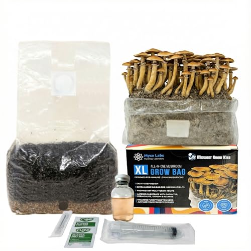 Myco Labs All-in-One Mushroom Grow Bag for Manure Loving Mushrooms + Spore Germination Jar! (6LB)