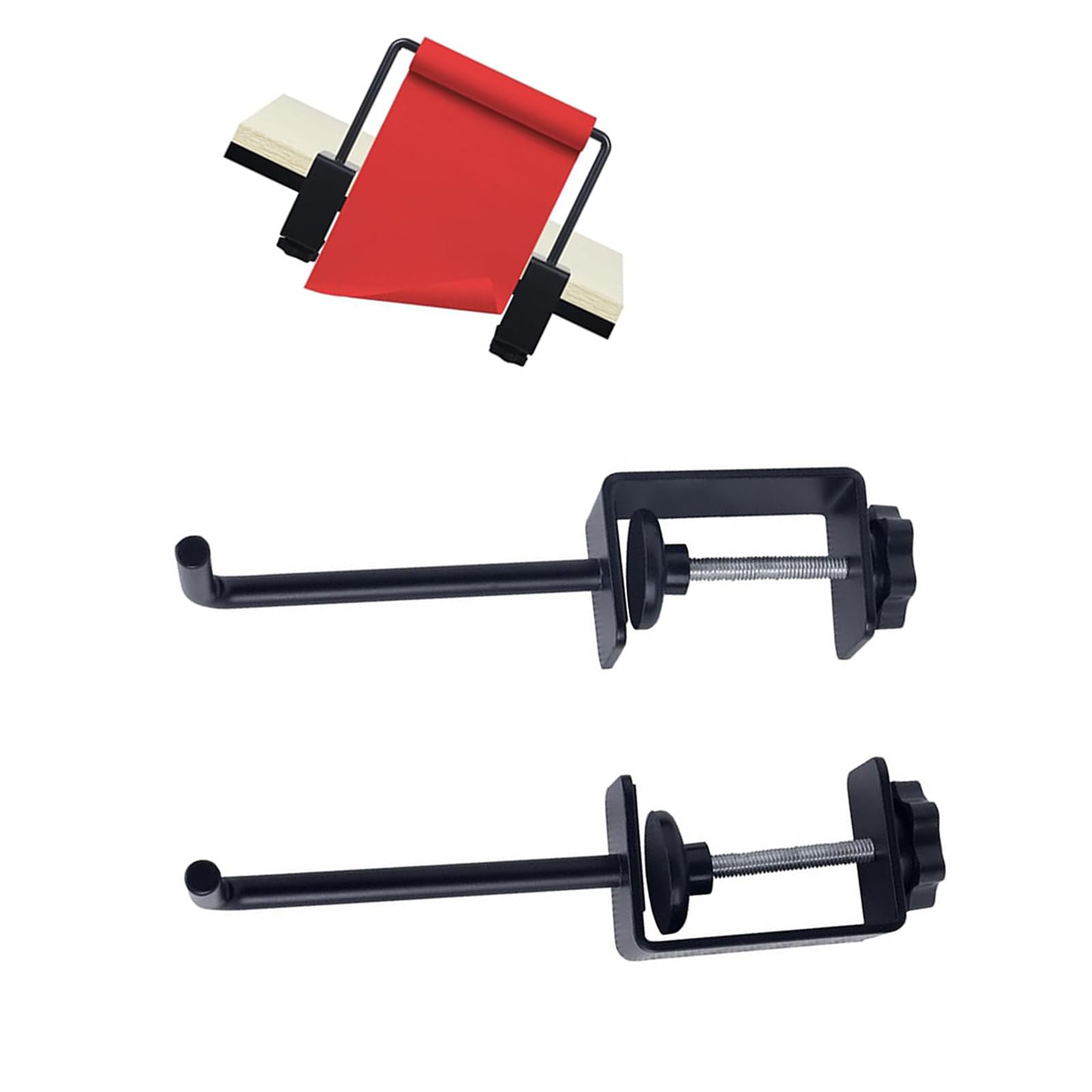 Portarrollos de metal ajustable con abrazadera y almohadilla antideslizante 1