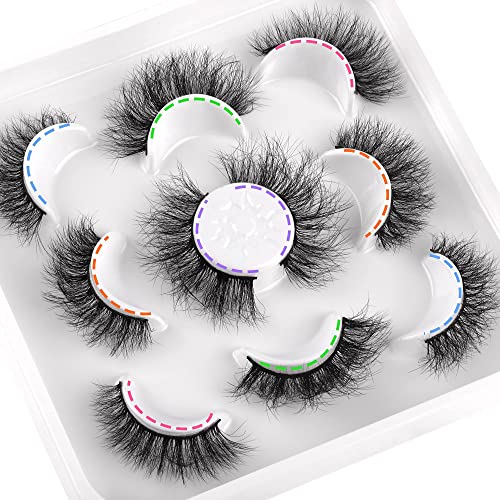 Ruairie Mink Lashes Fluffy Natural False Eyelashes Pack 5 Styles Mixed Soft Volume Wispy Fake Eye Lashes Round Eye & Cat Eye Lashes