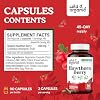 Wild & Organic Hawthorn Berry Capsules 1200 mg - Overall Support - Hawthorne Berry Supplement - Crataegus Monogyna Fruit Powder - 45 Days of Supply - Vegan, No Fillers, Non-GMO - 90 Count