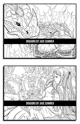 Independently Published Summer, Jade Dragons: An Adult Coloring Book With Mythical Fantasy Creatures And Epic Fantasy Scenes For Dragon Lovers thumb #4