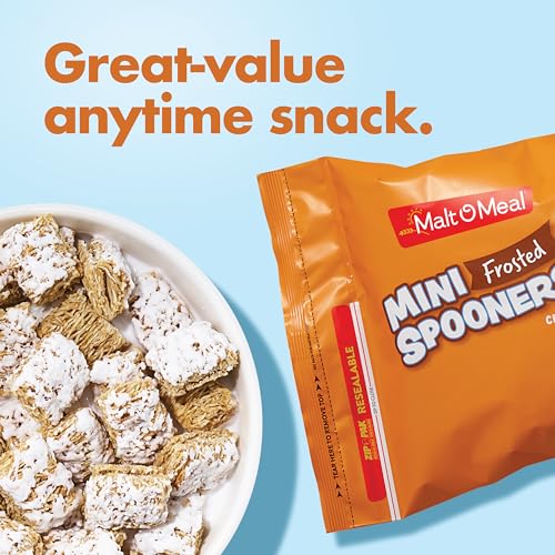 Malt-O-Meal Frosted Mini Spooners Whole Grain Breakfast Cereal, Crunchy Frosted Shredded Wheat Cereal, Large Cereal for Family, 18 OZ Resealable Cereal Bag image 5
