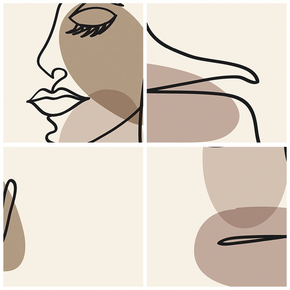 Tableau design Visage éthéré - femme rêveuse dans des tons pastel