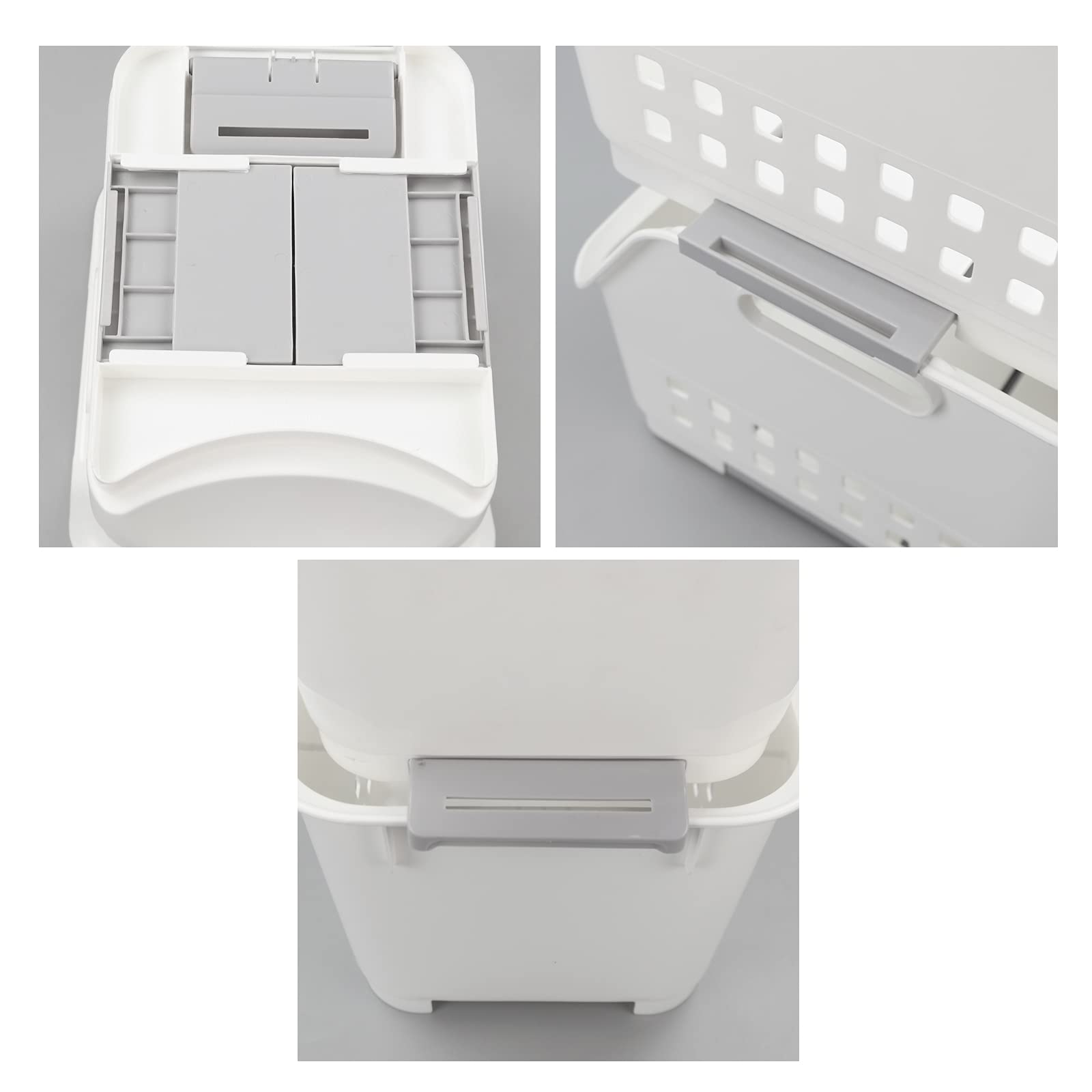 Cesta De Almacenamiento Apilable De Plástico, 3 Paquetes, Blanco