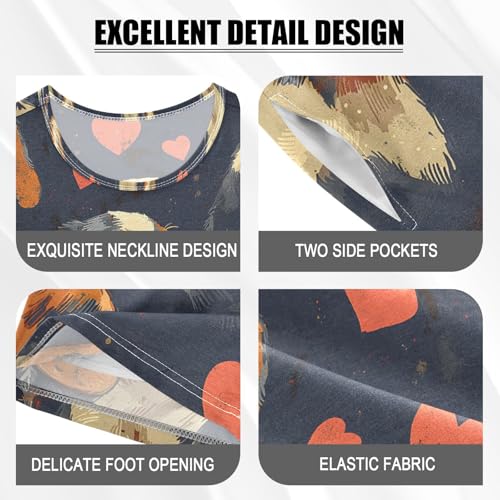 ALAZA Beagle Puppy Dog Lovely Pajamas Set Short Sleeve Cotton Sleepwear Summer Pjs 2 Piece 5-14Y4