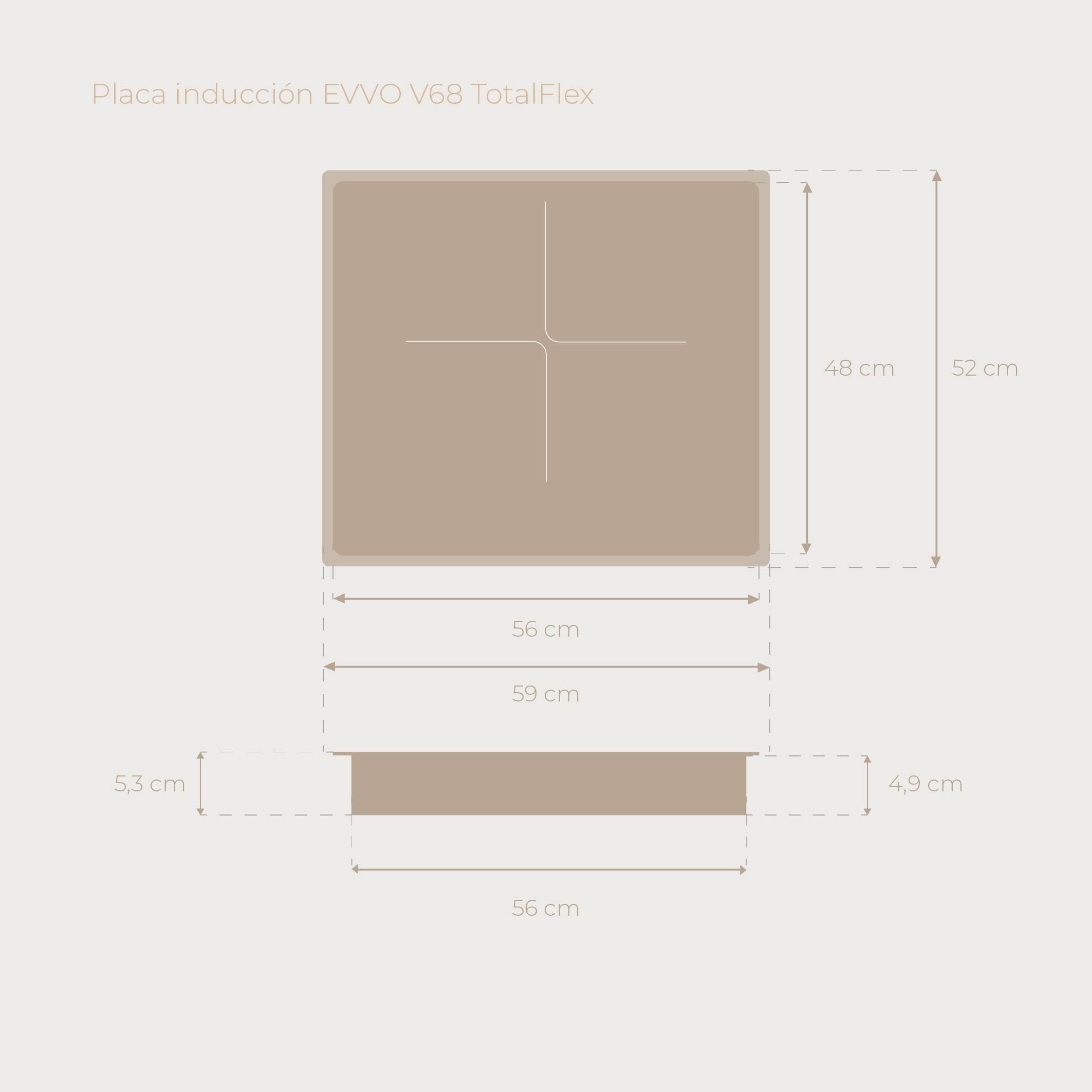 Placa de Inducción V68 TotalFlex 60 cm – Vitrocerámica Inducción con 3 Zonas, 2 Zonas Flex + Zona Flex Central 40 cm, Ideal Paelleras, Cocina Eléctrica - 2