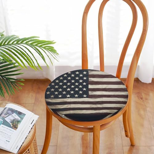 Coussin de chaise rond drapeau américain en mousse à mémoire - 6
