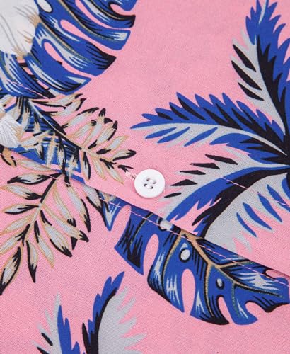 Weecreeture Floral Hawaiian Shirt for Men Summer Button Up Shirt Short Sleeve Mens Beach Tropical Casual Aloha Shirt4