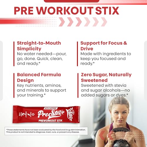 Image of Clean Nutraceuticals Pre Workout Powder Energy Sticks - Caffeine 100mg, Energy Drink Mix, Creatine Monohydrate, Beta Alanine, L-Citrulline, L-Tyrosine, L-Carnitine, Electrolyte Hydration Packets 20 Ct