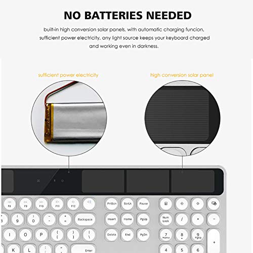 Teclado inalámbrico sin pilas: carga automática y diseño plano 5