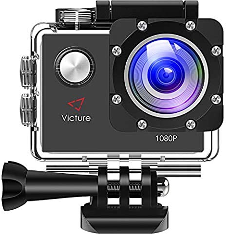 Victure AC200 Action Cam 1080P Full HD Unterwasserkamera wasserdichte 30M Sports Helmkamera mit kostenlosen Montage Zubehör Kits