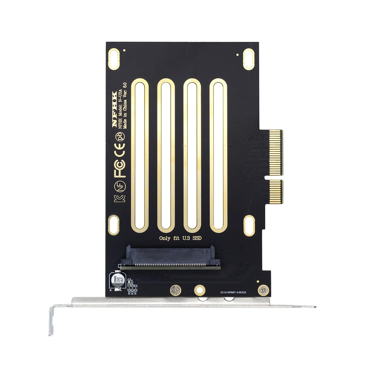 PCI-E 4.0 x4 Lane PCI Express Host to U.3 U3 Kit SFF-8639 SSD Adapter for Motherboard Compatible with PM1735 NVMe PCIe SSD