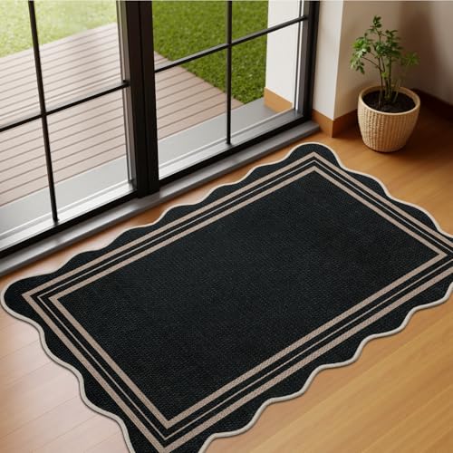 Tapete decorativo de yute EDIMENS 2x3 pies negro miniatura 6