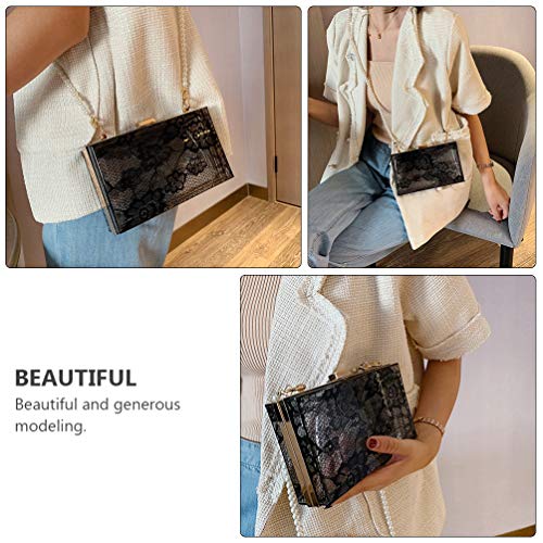 KESYOO Bolsa de Acrílico Bolsa de Renda Elegante Bolsa de Noite Com Alça de Corrente de Pérola Bolsa