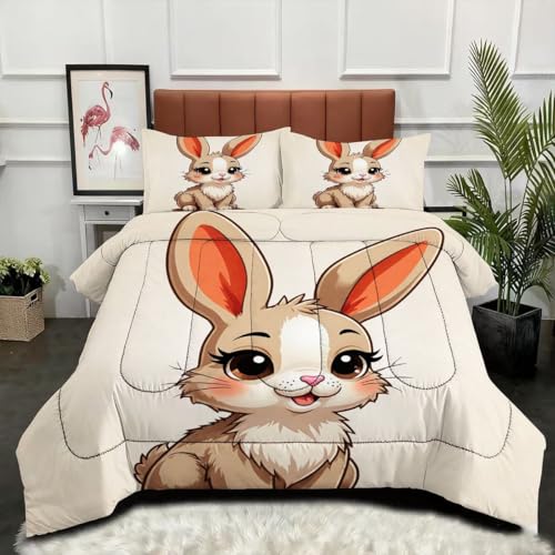 ZZXHG Edredón King Size Estampado 3D | Conejo De Pascua, Nórdico Máximo Confort para Camas Grandes, Lavable, Reversible, Incluye 2 Fundas de Almohada 50x75 cm_j12822