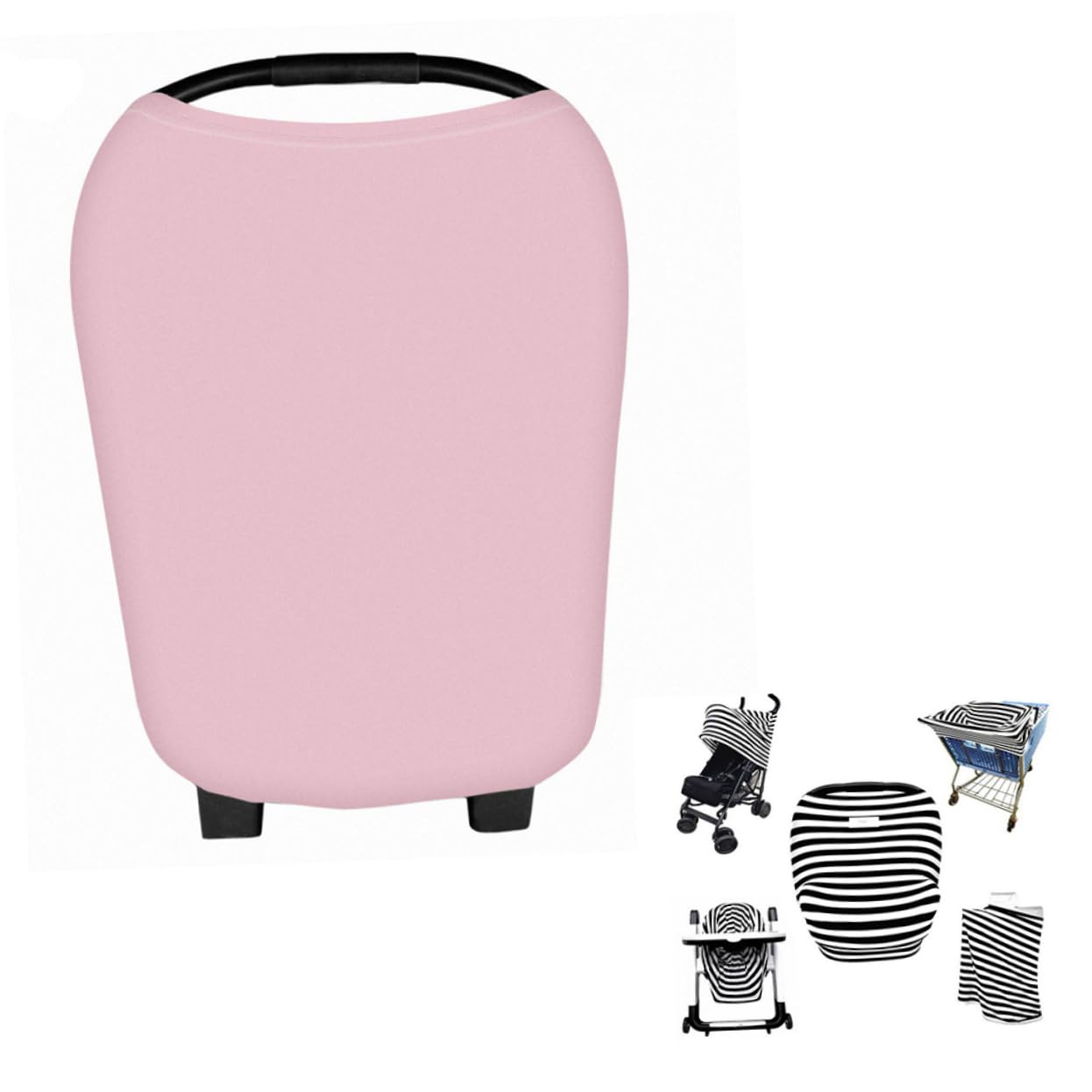 VICASKY 2piezas Cubierta De Lactancia Multifuncional Para Carritos Compras Protectora Color Rosa Para Mamás Espacios Públicos Protección Completa Sol y Miradas Indeseadas