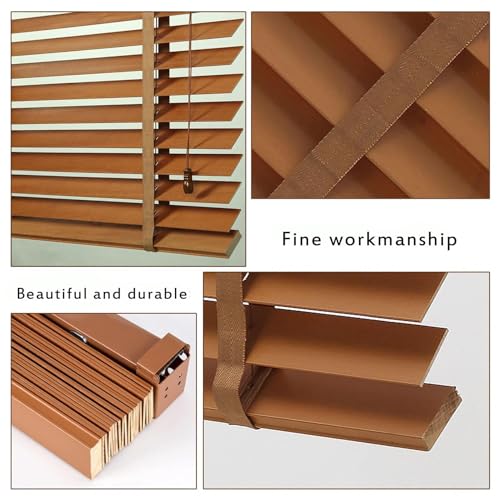 Persianas venecianas de madera opacas para ventanas horizontales de 50cm a 120cm 4