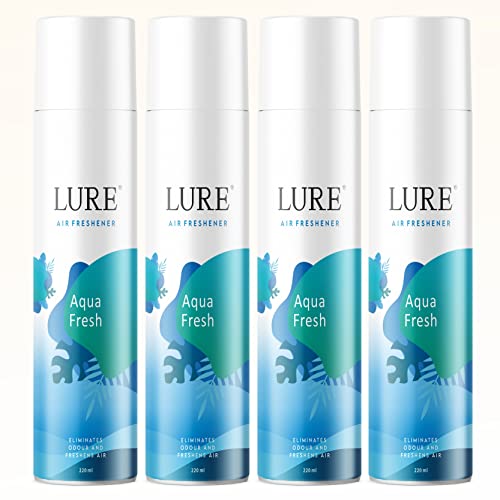 Image of LURE Room Freshener|Aerosol Air Freshener For Home And Office-Aqua Fresh (220Ml Each, Pack Of 4)