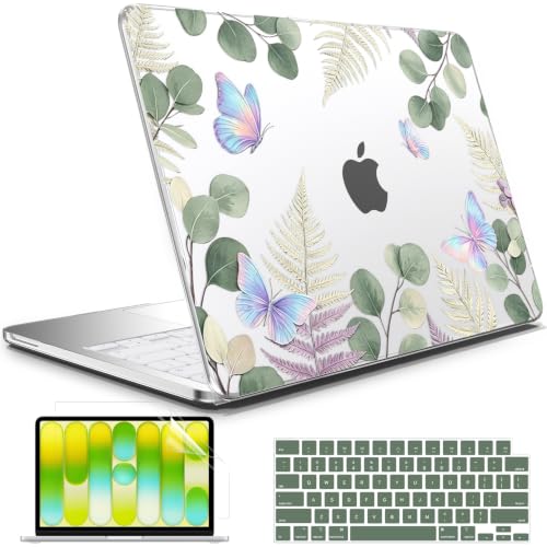 AKIT for MacBook Neo Case 13 Inch 2026 Release Model A3404 with A18 Pro Chip, Precision Cutouts for All Ports, Ultra-Thin Hard Shell Laptop Case + Keyboard Covers + Screen Protector, Butterfly Floral