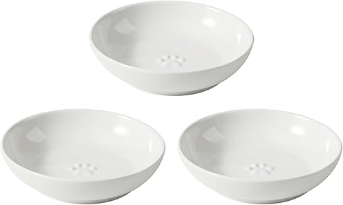 Miniatura 1 de Platos de cerámica de 5.7 pulgadas de ancho para gatos, juego de 3 cuencos de cerámica para gatos, plato de comida y agua para interiores para