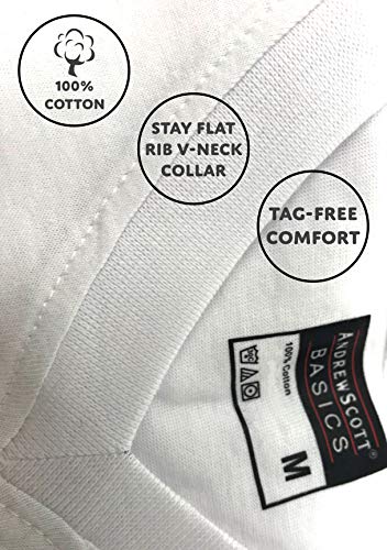 image for Andrew Scott Boys'12 Pack V Neck T Shirt Cotton Color Undershirts - Bo