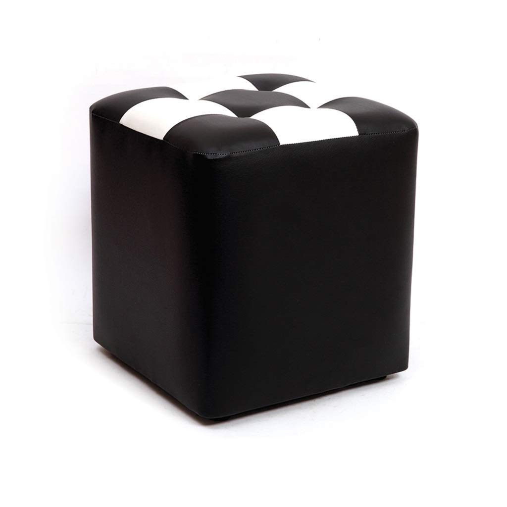 Banco de Zapatos de Madera Maciza Osman Taburete de Maquillaje para niños Taburete de Cuero para niños Mesa de Centro Cojín de Cuero Taburete de Muelle Taburete para sofá Taburete